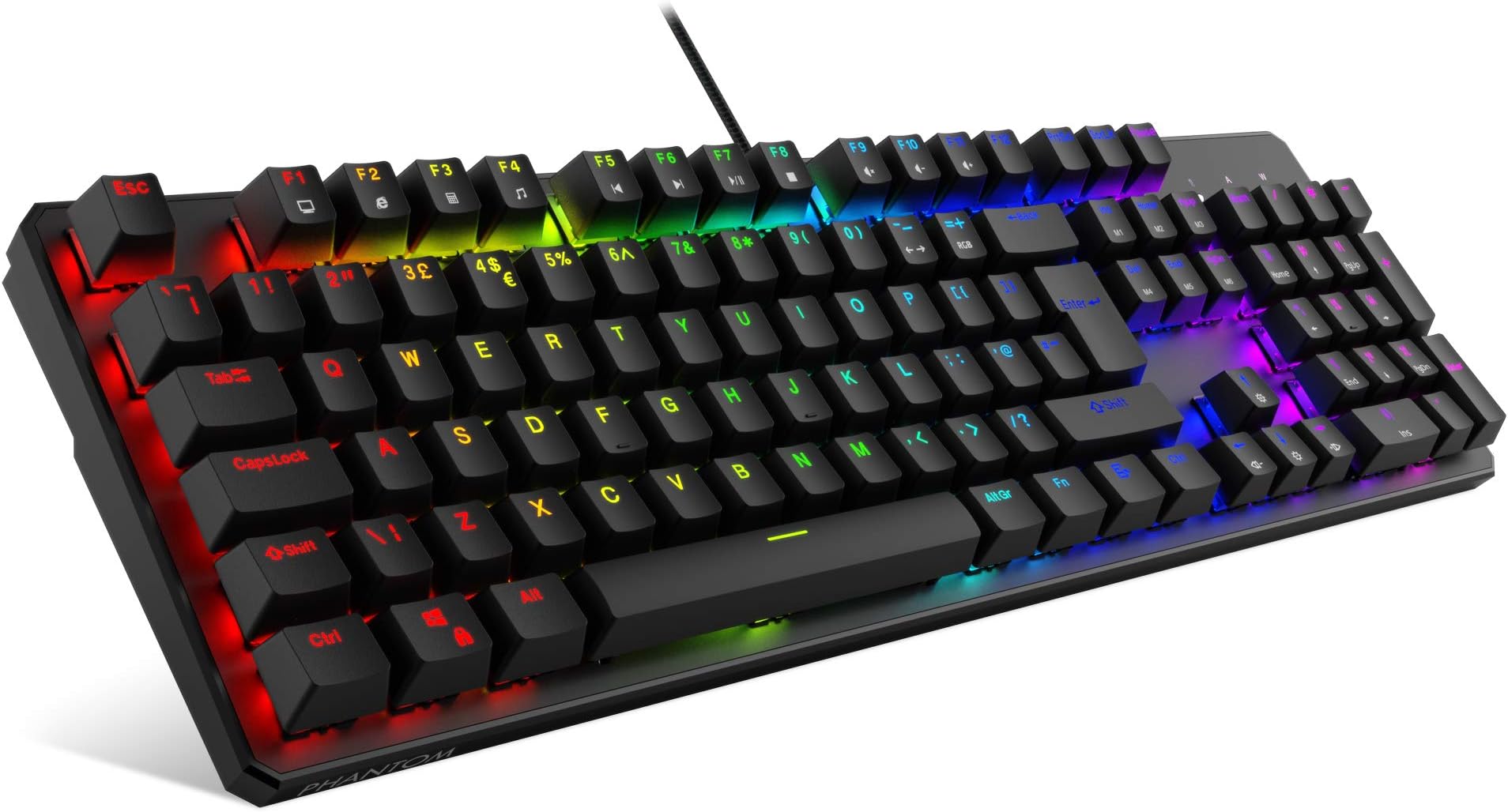 TECWARE Phantom RGB 105 UK Layout (QWERTY) Mechanical Keyboard, BROWN Switch