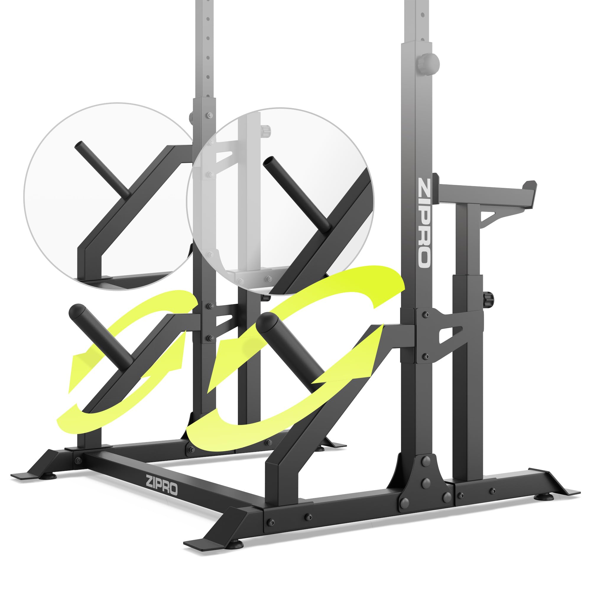 ZIPRO Ripiano bilanciere regolabile in altezza, capacità massima utente di 120 kg, in acciaio – bilanciere, squat rack, supporto per manubri, supporto per bilanciere
