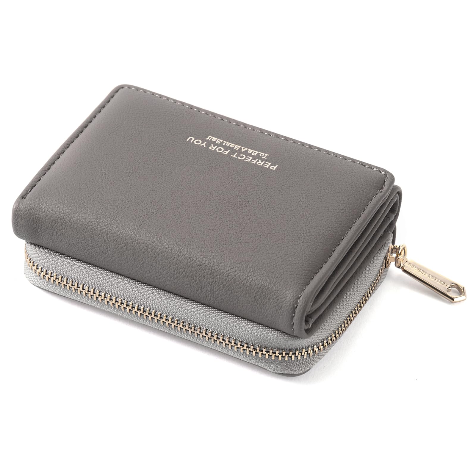 Portafoglio donna piccolo, Borsellino donna, Portafoglio donna con grande capacità, Portamonete donna elegante e dolce con grande tasca per monete Grigio scuro