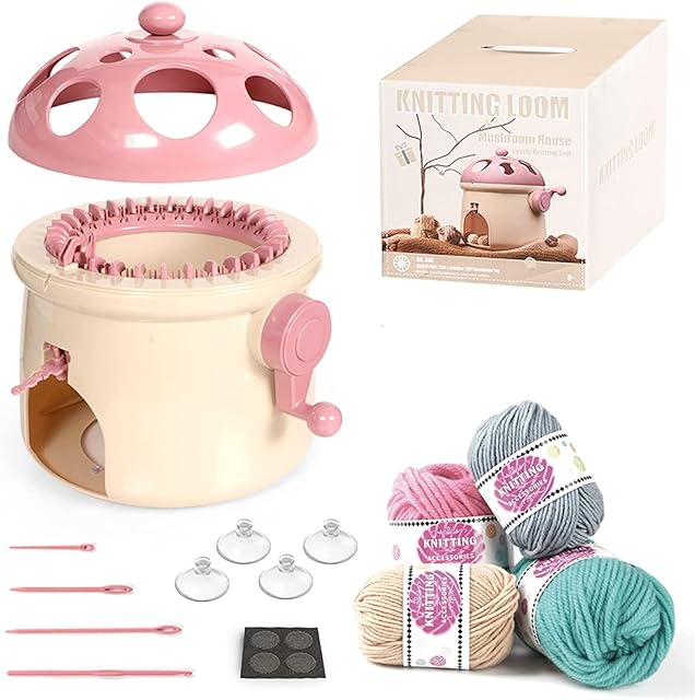 32 Needles Knitting Machine, Smart Weaving Loom Round Knitting Machines,DIY Knitting Board Rotating Double Loom for Adults and Kids