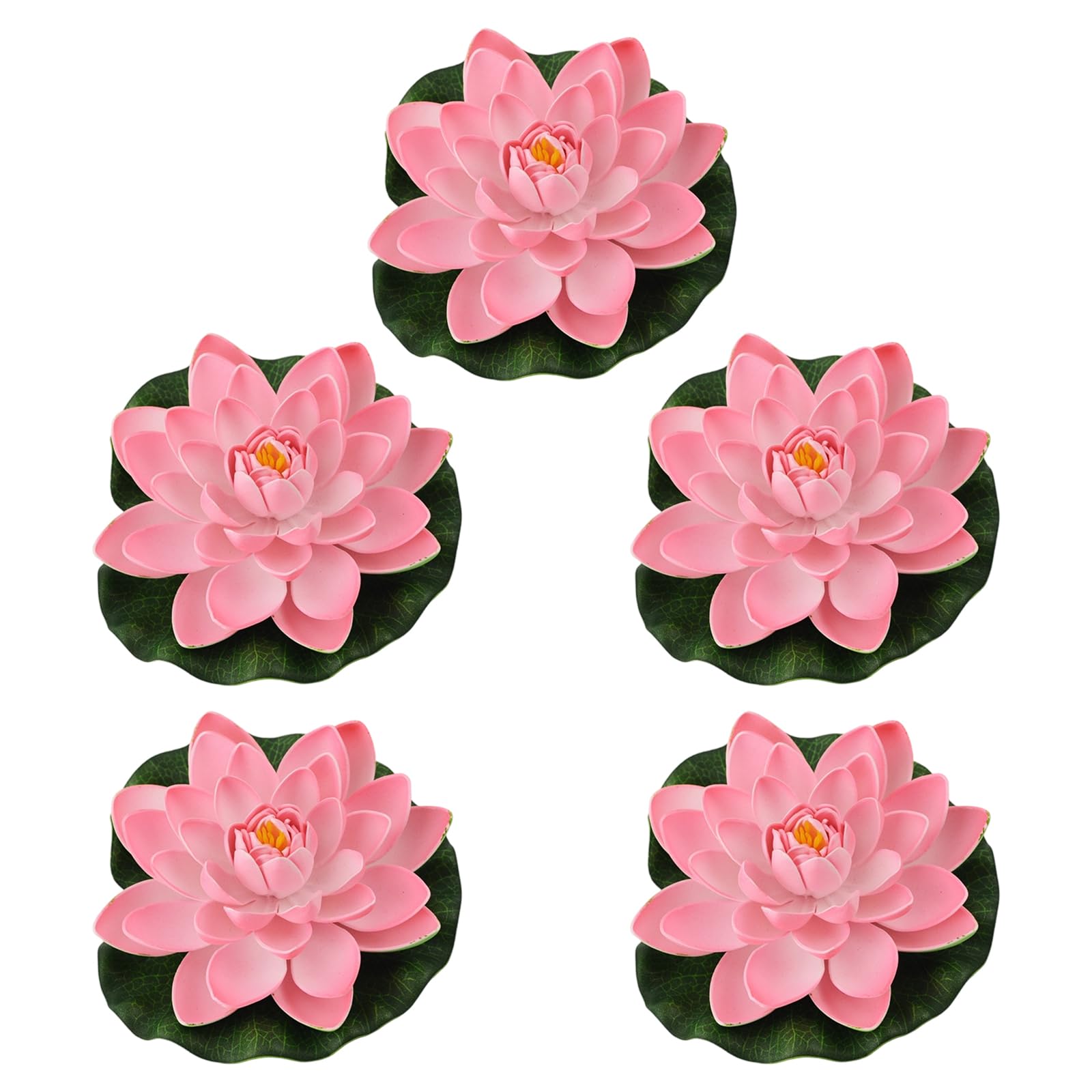 Tsophreniq 5Pcs Floating Foam Flower with Artificial Water Lilies Pad Pond Plant Ornament for Aquariums Garden Flower Water Lilies Plant