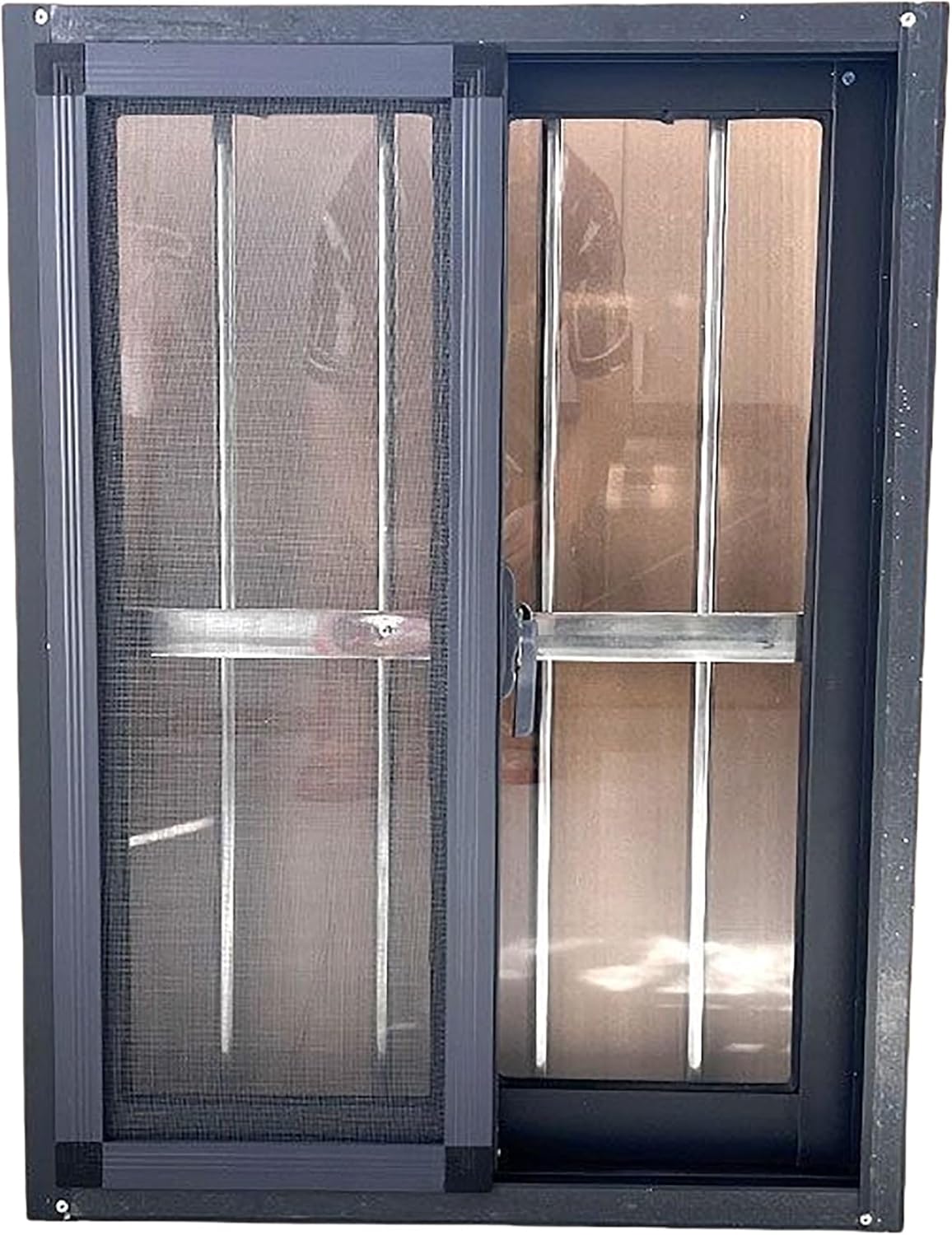 Custom Aluminum Sliding Windows – Barn Windows with Glass and Screen for Balcony/Patio, DIY Home Renovation Kit with Weatherproof Seal & Easy Installation(15.7×15.7in/40x40cm)