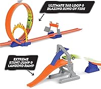 Vista 5 de Driven by Battat Juego de acrobacias de juguete Juego de 16 piezas de juguete de carreras Juguetes de carreras y juegos para niños Coche