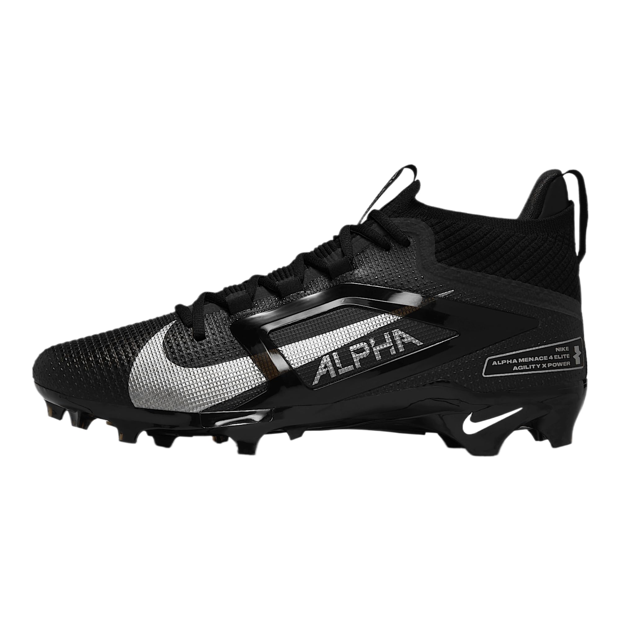Nike Alpha Menace 4 Elite Football Cleats (FD7036-600, University Red/Team Red/Black/White)