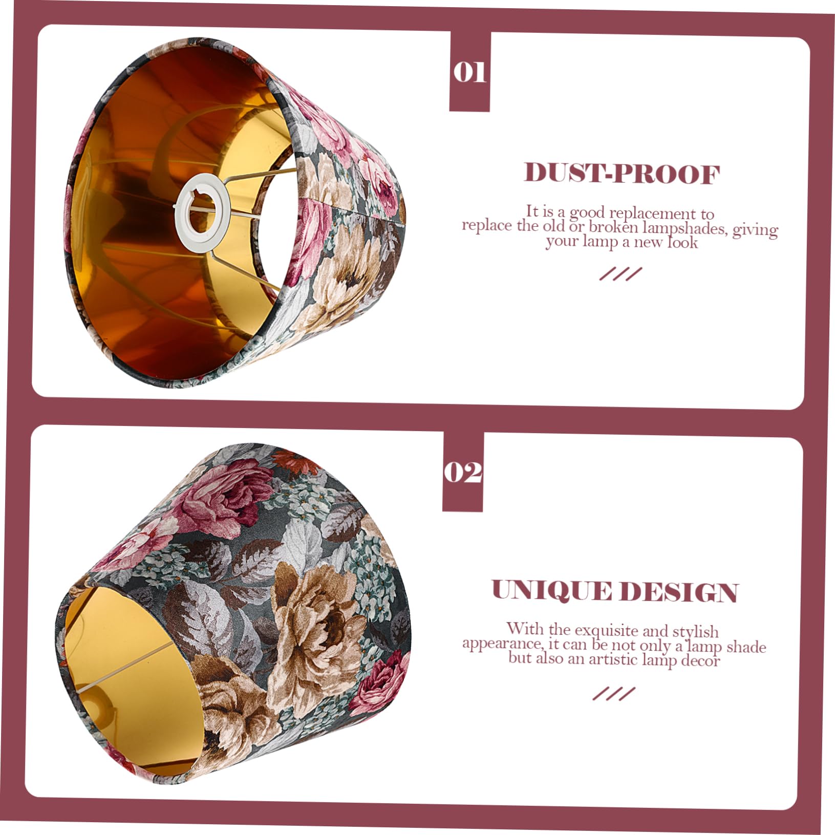 Dekorativer E27 Stoff Blumenmuster Lampenschirm mit für Zuhause