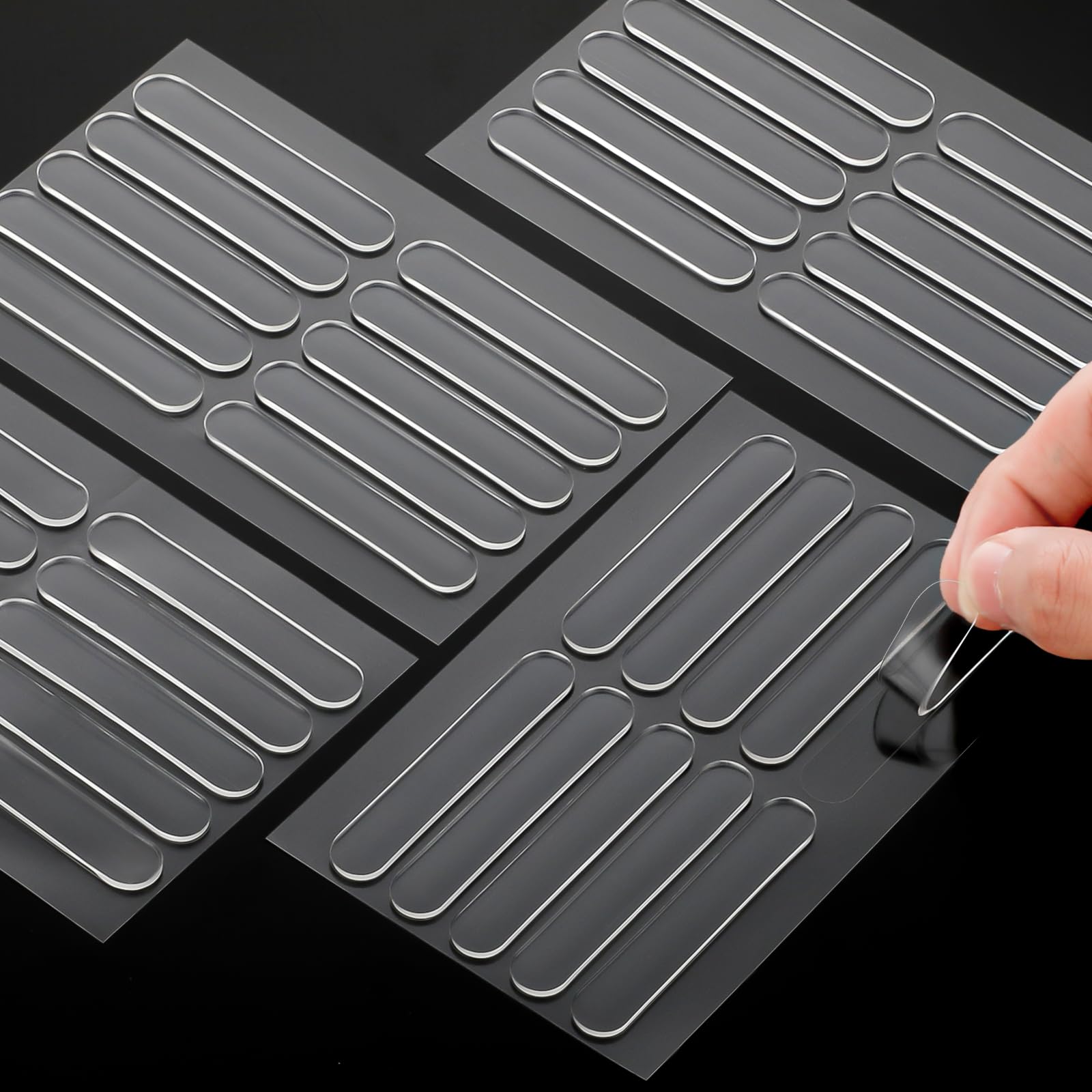 40 strisce di silicone autoadesive, protezioni trasparenti per mobili, cuscinetti elastici in silicone, protezioni per porte, cassetti, armadi, coperchi di wc