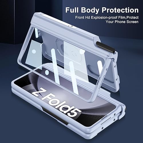 Miniatura 3 de DOOTOO - Funda magnética para Samsung Galaxy Z Fold 5, protección de cobertura de bisagra soporte para bolígrafo S Fold 5 Edition Soporte de anillo,