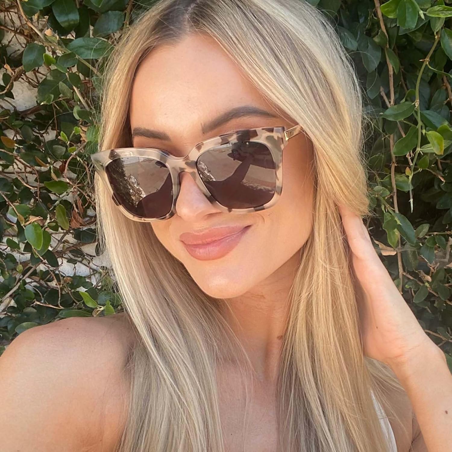 DIFF Bella Oversized Square Sunglasses for Women | Designer Tortoise Frames | 100% UV Protection - Image 2