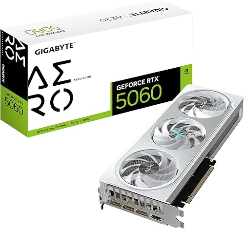 Gigabyte GeForce RTX 5060 AERO OC Grafikkarte — priekinis vaizdas