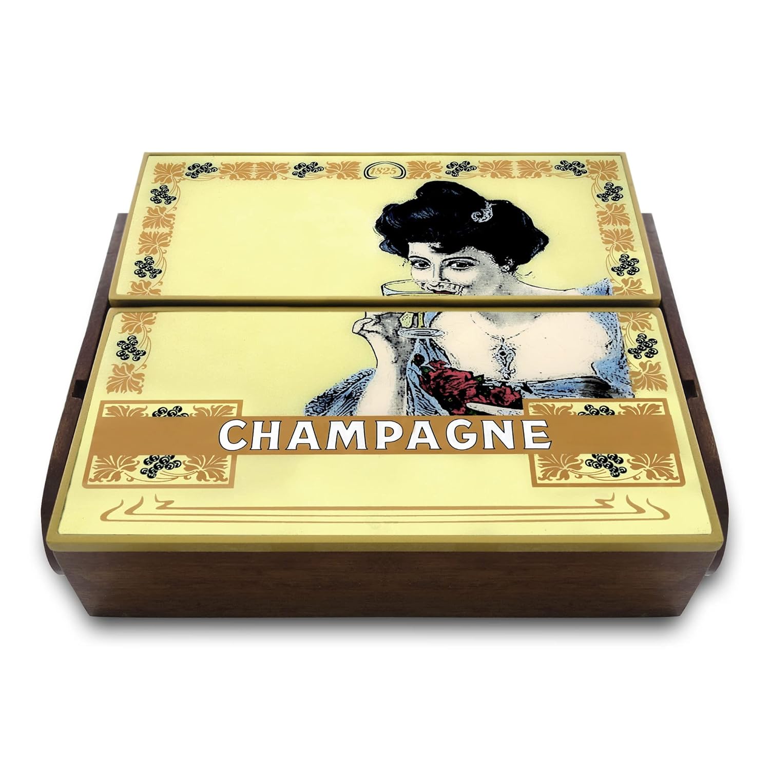 Decorative box Lady drinking a cup of Champagne