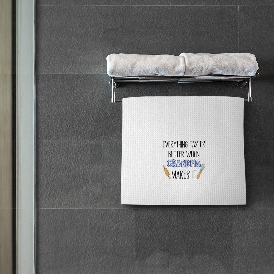 Grandma Gifts Kitchen Towels, Grandma Gifts from Grandkids, Gifts for Grandma Dish Towels Tea Towels for Kitchen, Grandma Gifts for Christmas Birthday Hand Towels for Bathroom, 16x24 Inches - Image 5