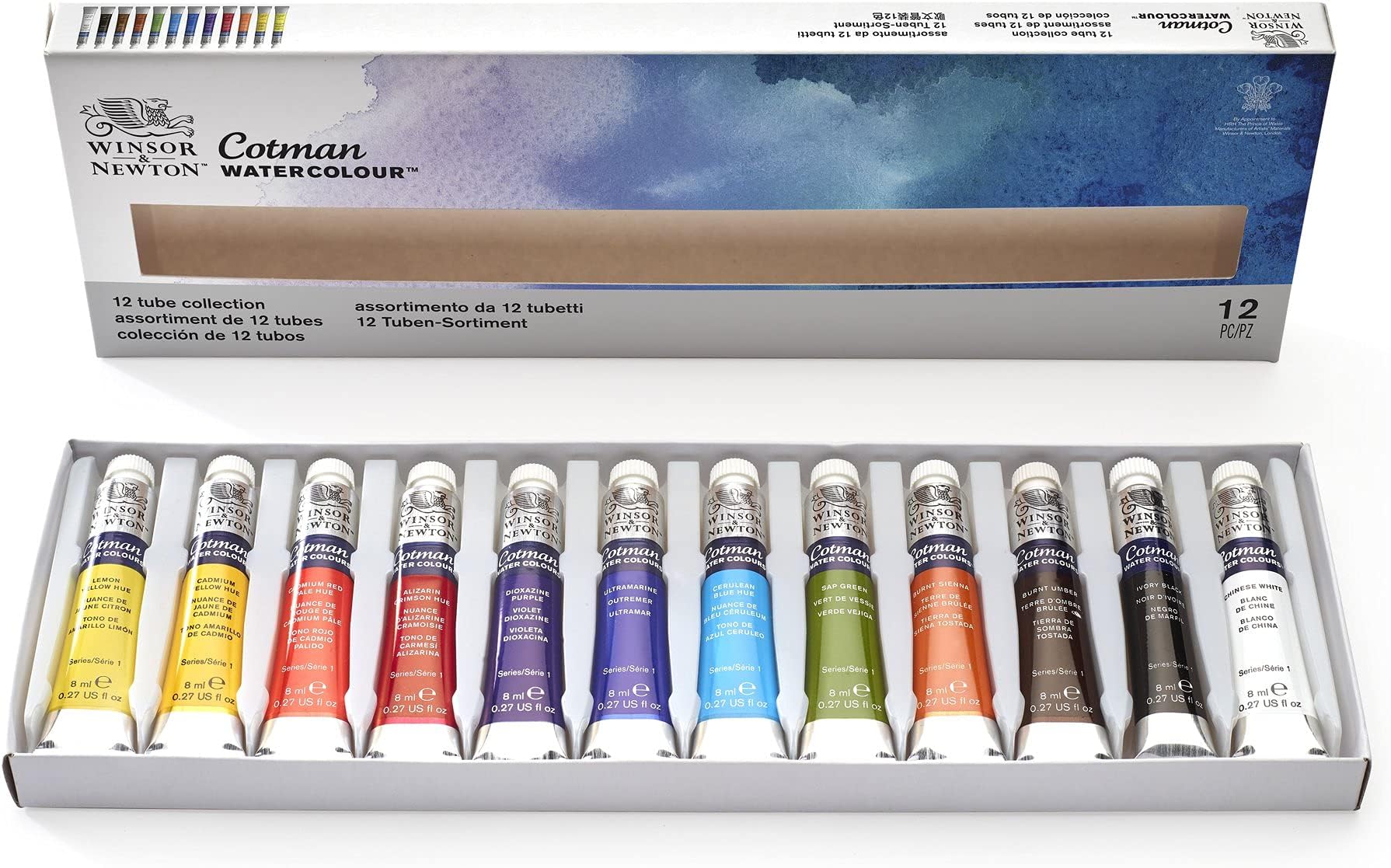 Cotman 8Ml Water Colour Tube (Set of 12), Blue