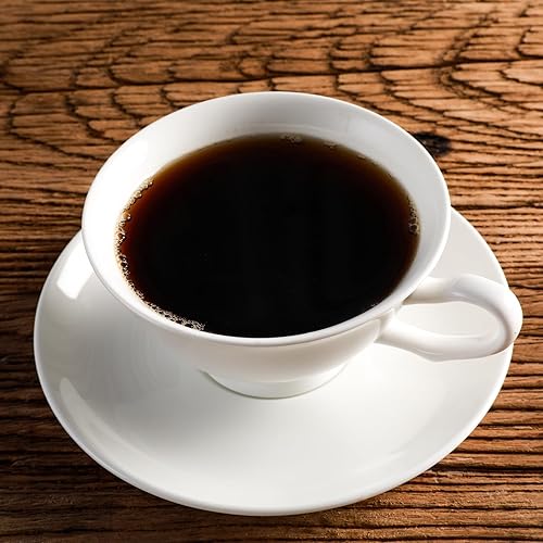 Miniatura 3 de Fine Bone - Juego de 4 tazas y platillos de café de cerámica de lujo de color blanco liso clásico de 5 onzas, para boda, té de la tarde, regalo,