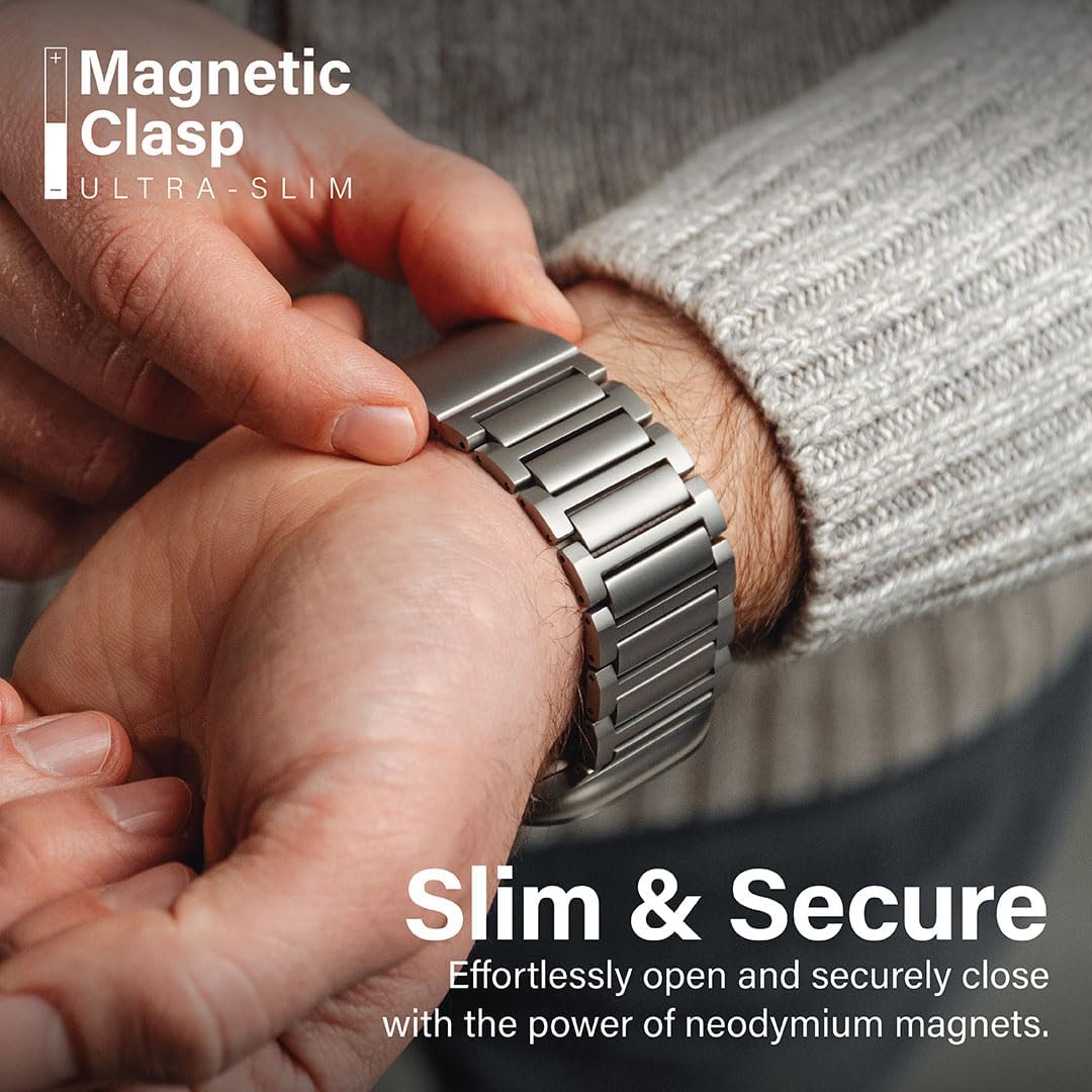 KORDIZ Titanium Watch Band TX Pro (Max) - Fits Apple Watch ULTRA 3, ULTRA 2/1 [49mm] and Series 11, 10 [46mm] - Adjustable Titanium Apple Watch Band - Butterfly or Magnetic Clasp - DLC Scratch Resistant - Premium Color Matching Band - Comfortable grip - Replacement Wristbands for iWatch - Image 8