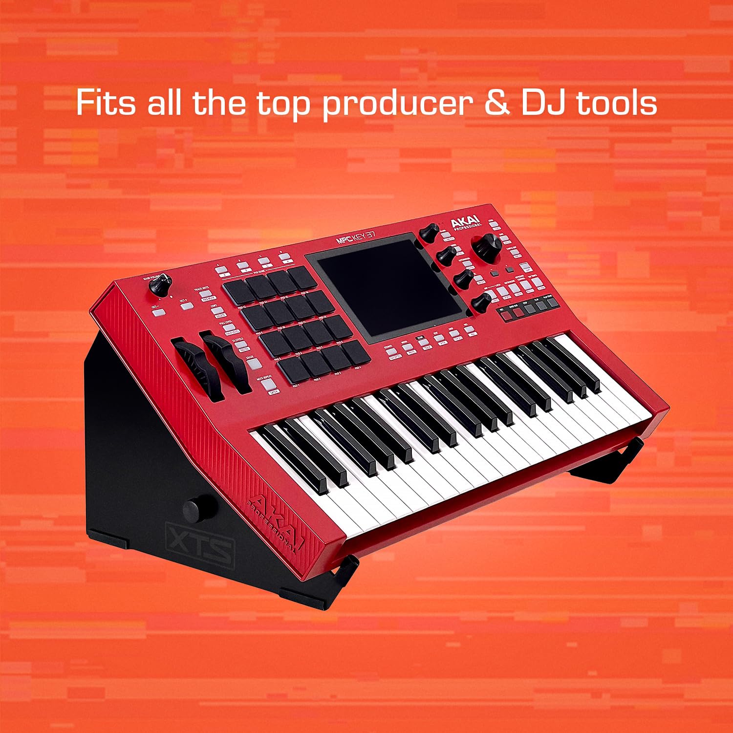 Analog Cases XTS Stand: XL, supporto da tavolo professionale (attrezzatura da studio in lamiera solida al 100%, larghezza regolabile da 30 a 53 cm, supporto per DJ con ergonomia migliorata)