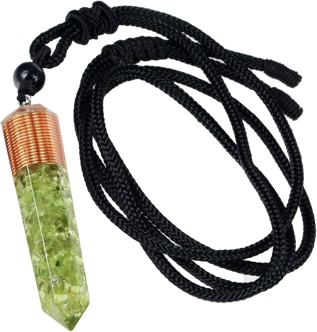 Nupuyai Orgone Healing Crystal Point Pendant Necklace for Women Men, Spiral Hexagonal Faceted Stone Pendant with Adjustable Cord 18-24 Inches - Image 2