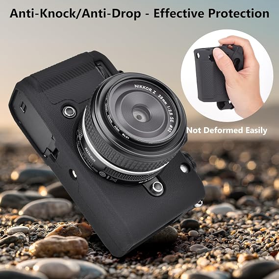 MUZIRI KINOKOO Case for Nikon Zf Camera, Soft Silicone Protective Cover for Nikon ZF/Zf Digital Camera - Anti-Scratch & Slim Fit - Black