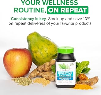 Zenwise Health Papaya Digestive Enzymes with Bromelain for Digestive Health and Bloating Relief for Women and Men, Chewable Enzymes for Digestion and Gut Health - 30 Count