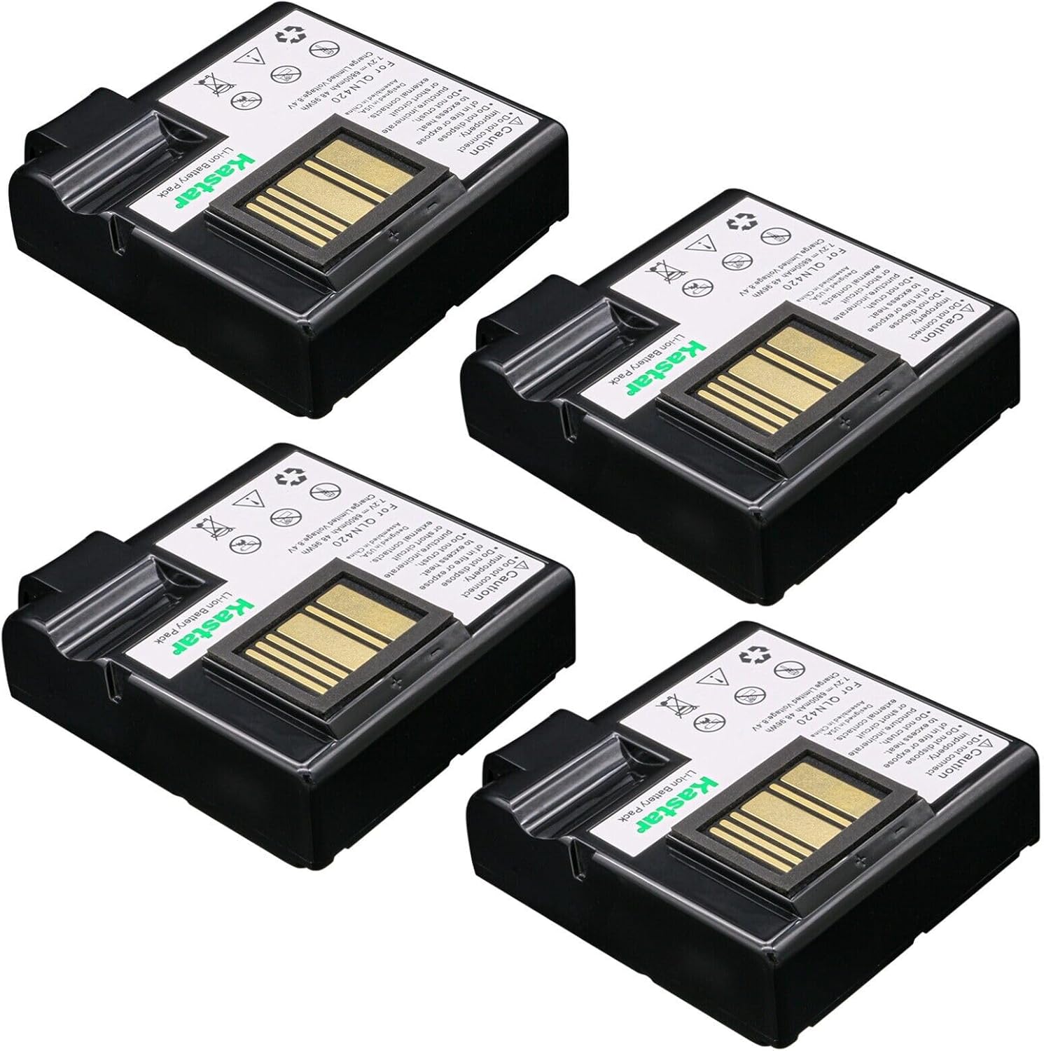Kastar Battery 4-Pack Replacement for Zebra P1040687 P1050667-016 BTRY-MPP-68MA1-01 Printer Battery, Zebra QLN420 QN4-AUNA0E01-W1 QN4-AUNA0M00-00, ZQ630, ZQ630 Plus RFID Mobile Barcode Label Printer