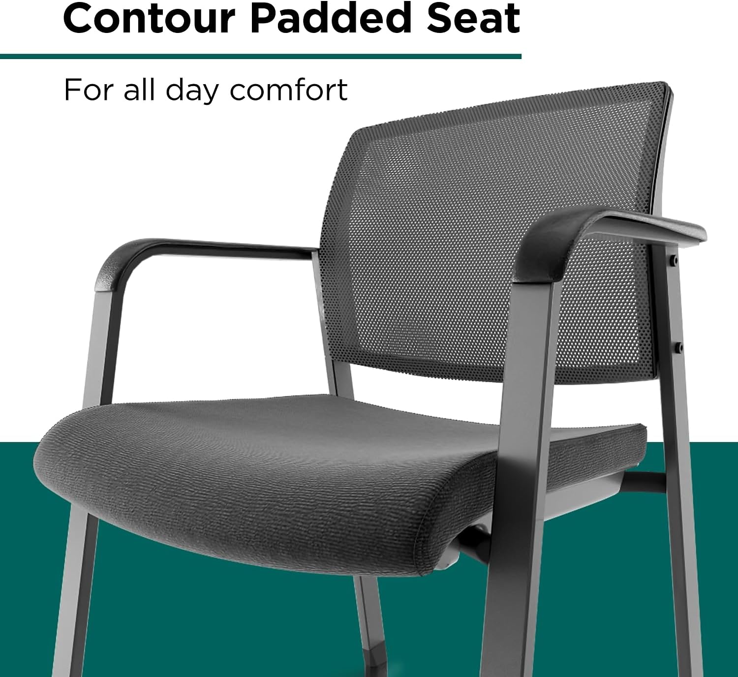 Workplace 2.0 Guest & Reception Chair, Mesh, Stackable, Black