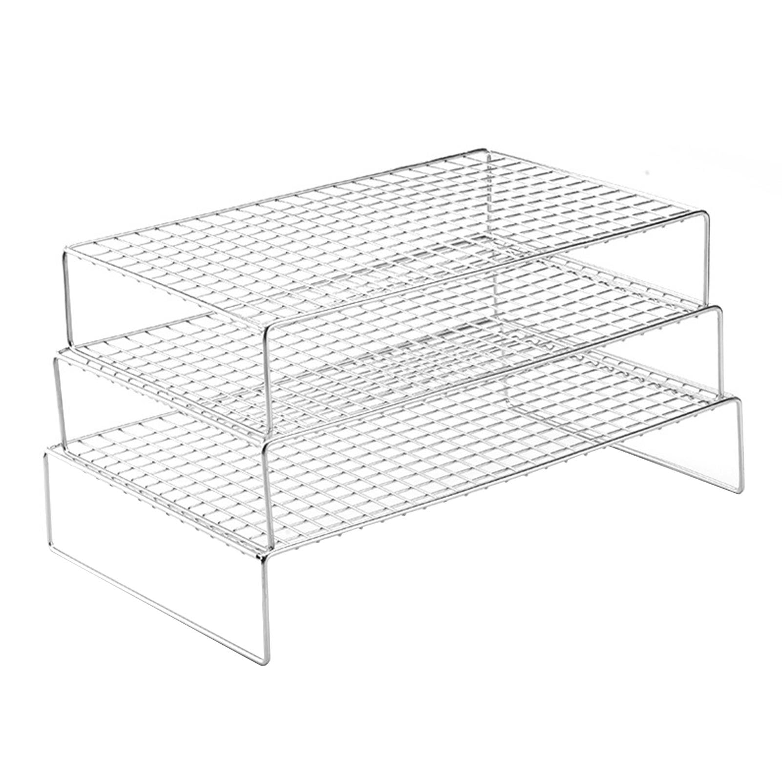 Parrilla de enfriamiento de pasteles, rejilla de enfriamiento para pasteles - Soporte de enfriamiento de 3 capas para cargas pesadas,Bastidores de enfriamiento de pasteles aptos para lavavajillas para