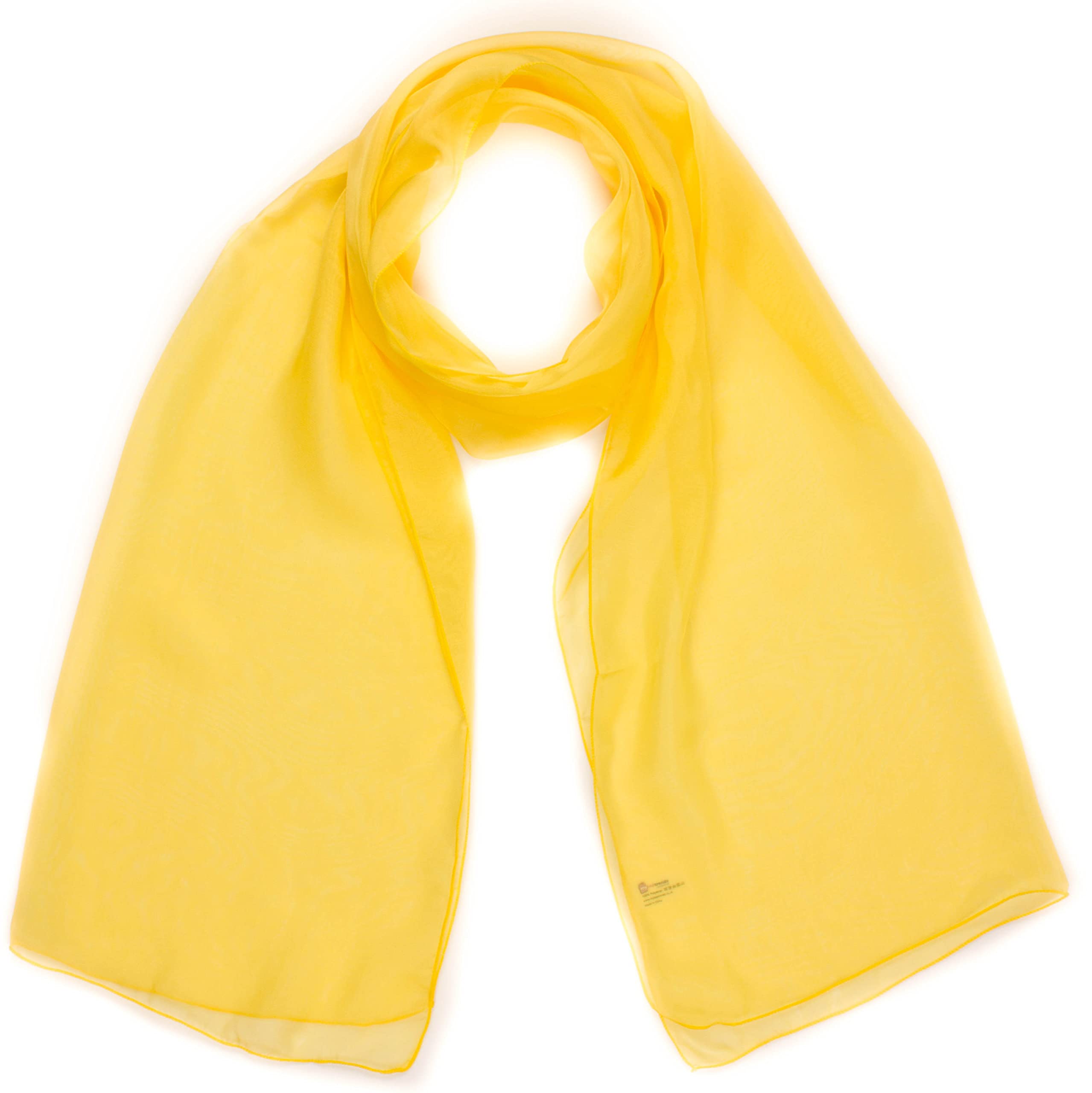 Mytoptrendz® Plain Yellow Scarf Long Lightweight Chiffon