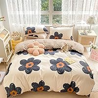 Vista 30 de CLOTHKNOW Juego de edredón de 3 piezas a cuadros color beige óxido, tamaño Full, juego de ropa de cama de cuadros edredón terracota con 2 fundas