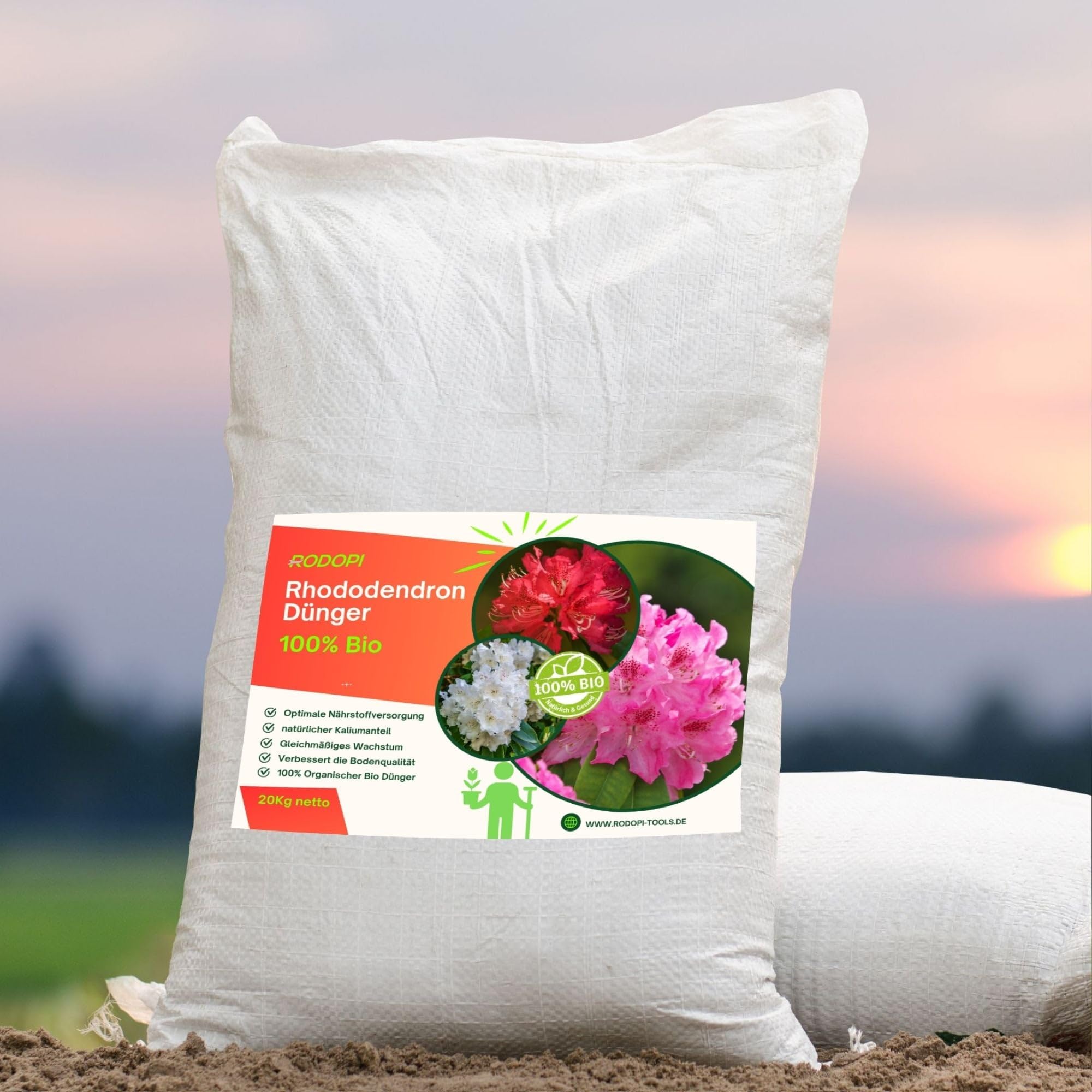 Rodopi Bio-Rhododendrondünger Granulat 7-3-8 – 3 Monate Langzeitwirkung – 100% pflanzlich & pH-senkend – Organischer NPK-Dünger mit Eisen, Magnesium & Mykorrhiza 7kg