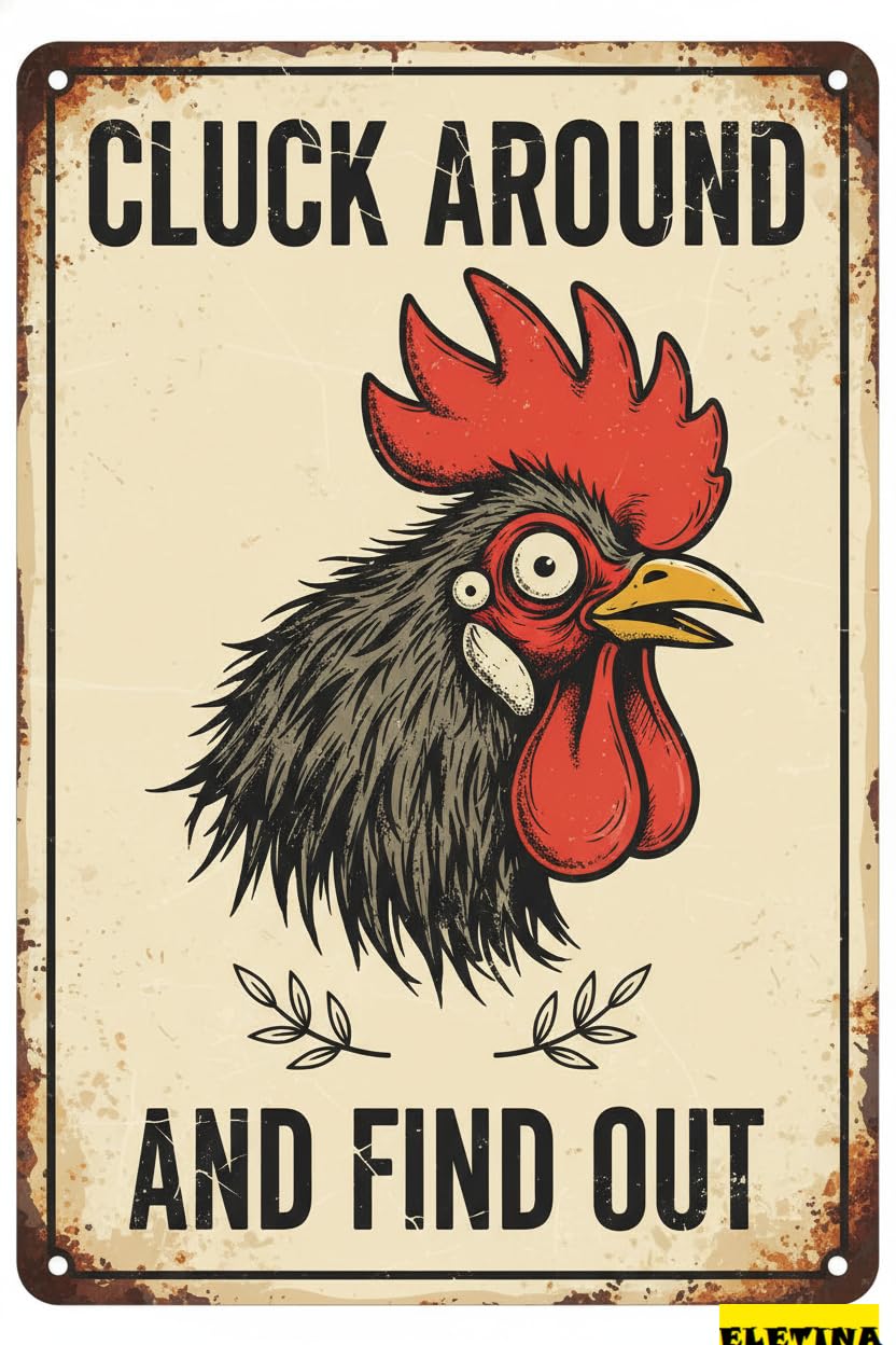 Vintage Metal Tin Sign for Chicken Decor S,rooster Kitchen Decor,chicken Accessories Real Chickens,farm Stand Supplies,chicken Coop S,chicken Decor,12x8 Inch Private Property Decorative