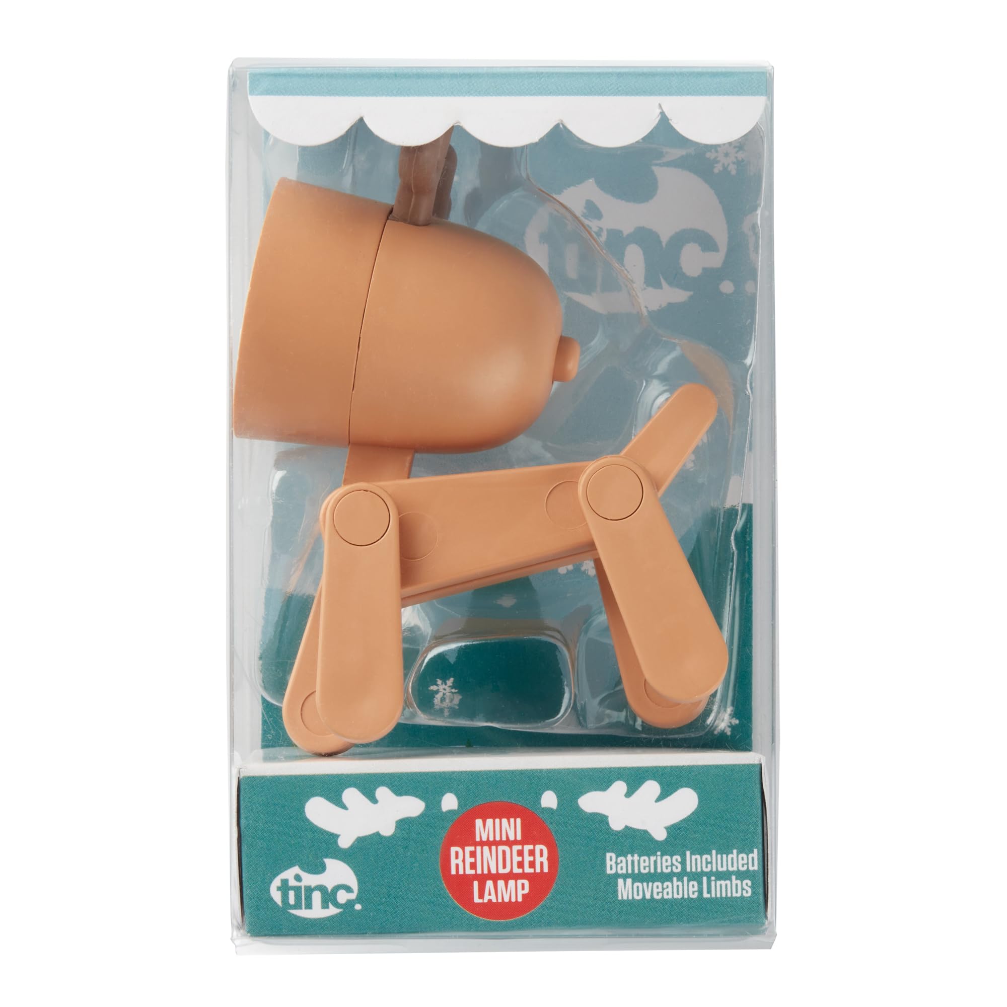 Tinc Mini LED Novelty Reindeer Desk Lamp - Moveable Limbs and Adjustable Head, Battery Operated, Brown