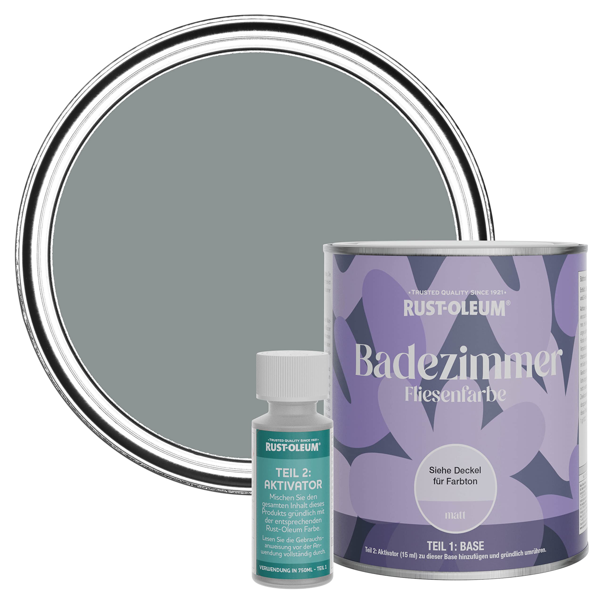 Rust-Oleum wasserfeste dunkelgrau Fliesenfarbe für Badezimmer in Matt Finish - Blaugrau 750ML