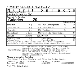 HYOSHIRO Original Dashi Stock Powder 18 Packs
