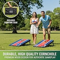 Vista 3 de Bolaball Juego de tablas de Cornhole con 8 bolsas de lanzamiento, 2 tablas de cornhole portátiles de 3 pies, juego de cornhole de madera