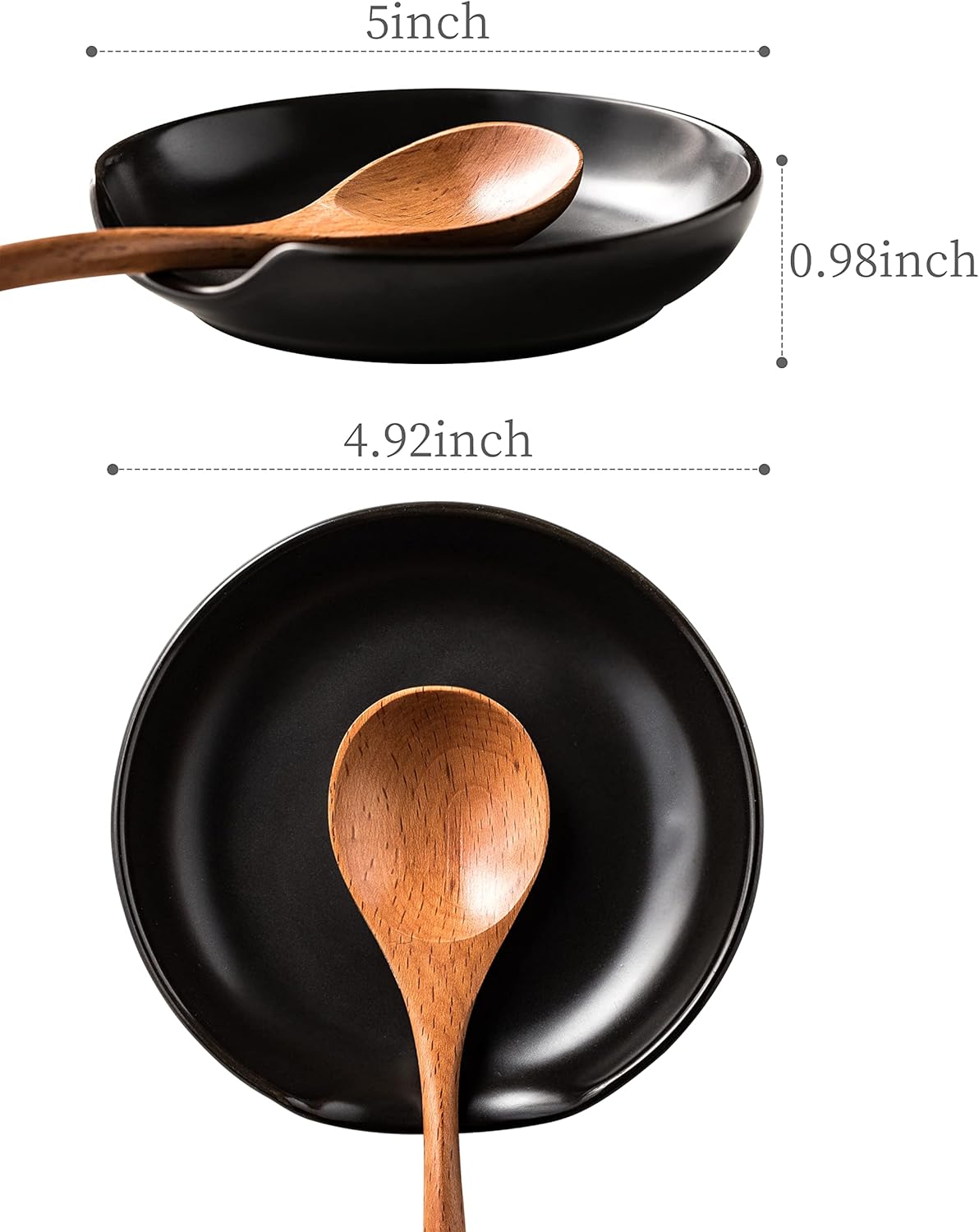 Spoon Rest for Stove Top for Multiple Utensils, Cooking Spoon Rest & Spoon Holder for Stove Top, Kitchen Utensil Holder for Spoons, Ladles, Tongs & Spatula, for Christmas, Black