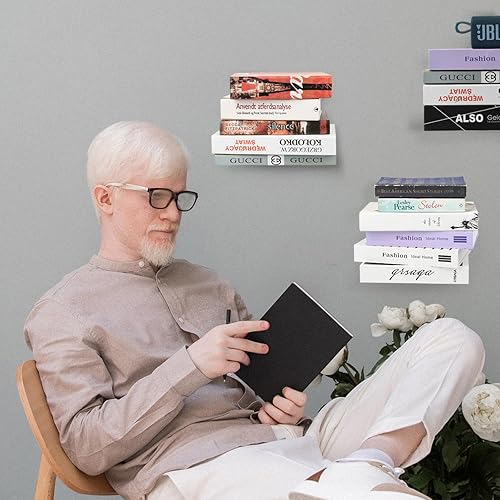 Miniatura 61 de Homakover Estanterías flotantes invisibles, organizadores de libros de alta resistencia, estantería montada en la pared, estantes de almacenamiento