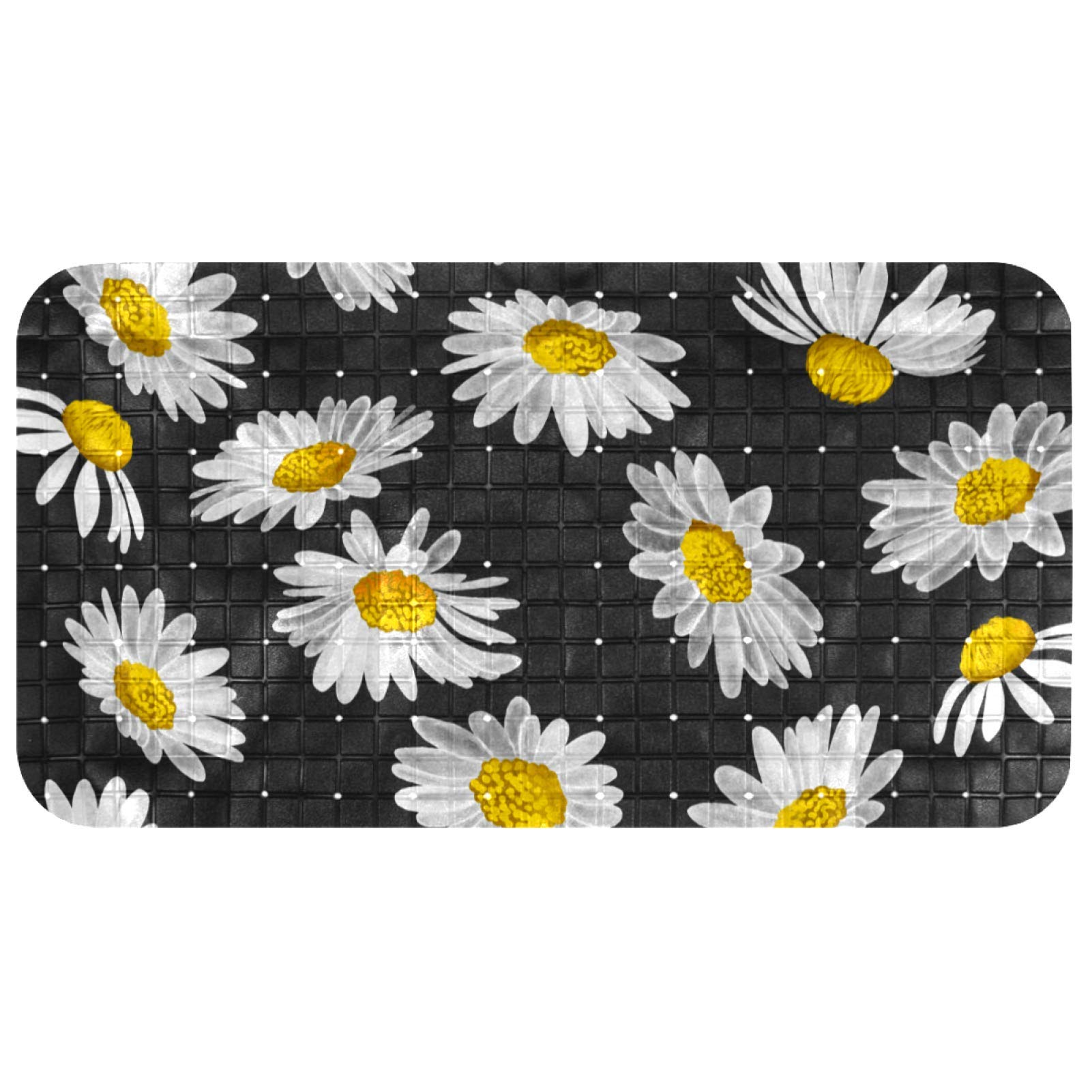 Alfombrilla para bañera Bennigiry antideslizante con diseño de margaritas para niños y adultos