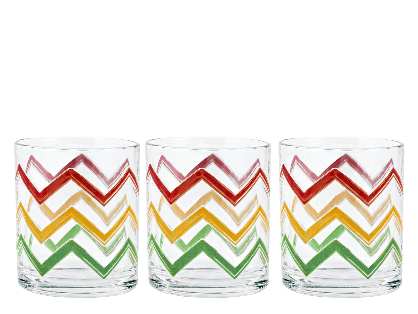 HomeChio Naxos Set 3 Bicchieri Acqua cc225, Multicolore