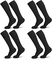 RaigooSportSocks Youth Knee High Athletic Socks for Soccer Baseball Softball Football - Boys Girls Ages 4-16