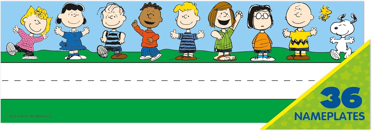 Eureka Peanuts Tented Nameplates for Student Desks, 9.5" x 6.5", 36 Pieces image 5