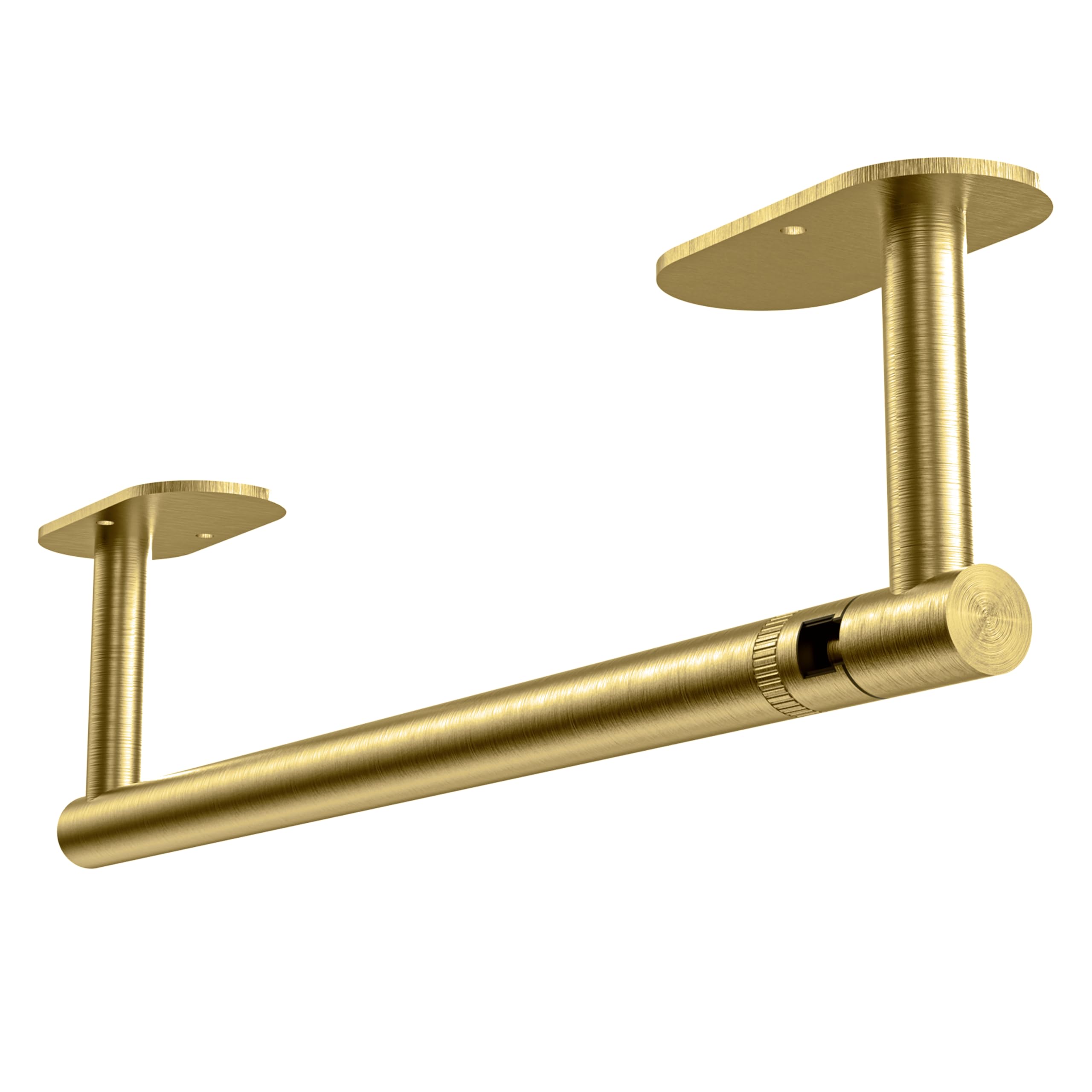 Ruacq Towel Paper Holder Self Adhesive Double Post Pivoting Round Base Under Cabinet Paper Towel Holder for Kitchen