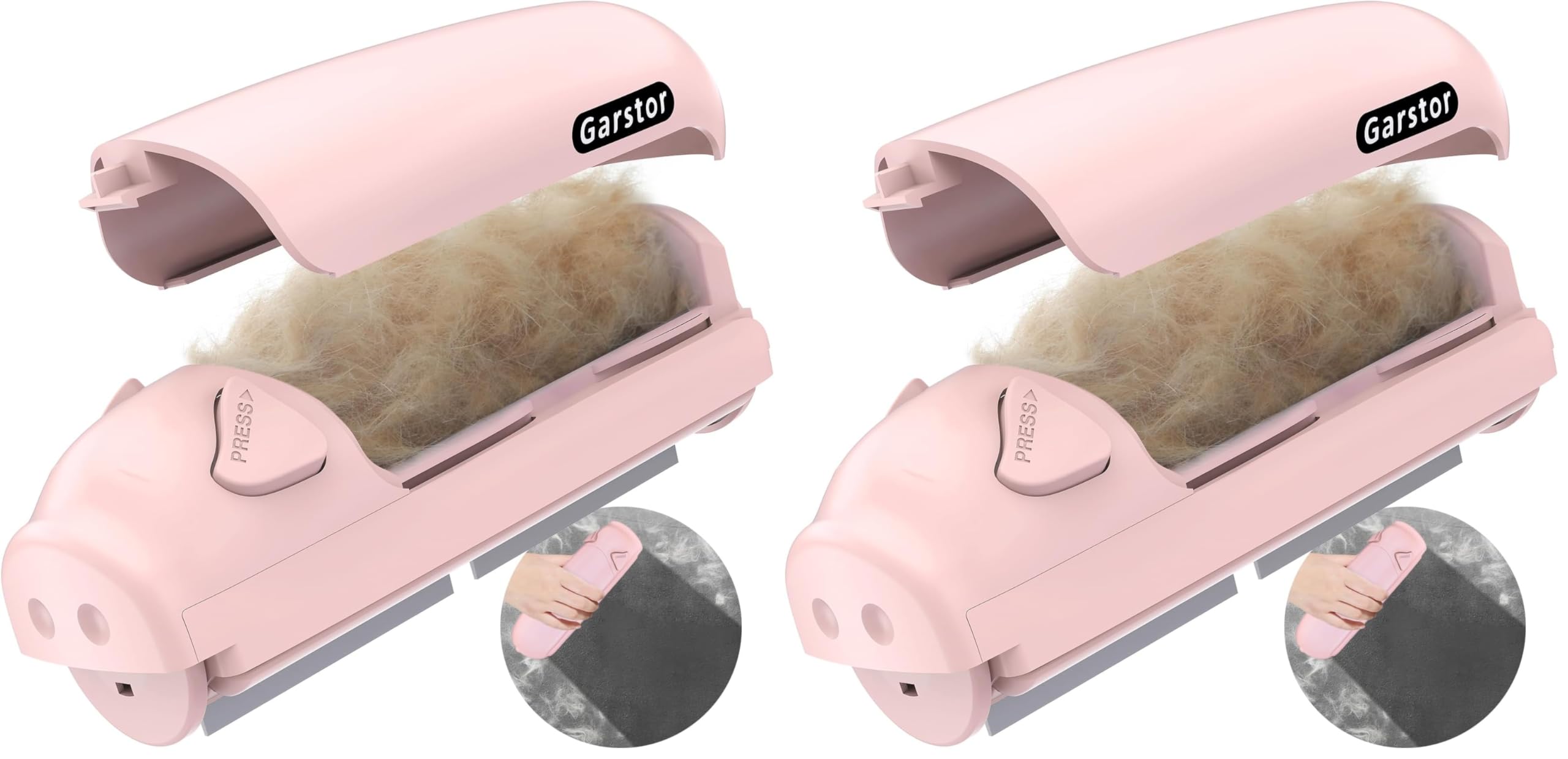 Katzenhaarentferner, Hundehaarentferner, Tierhaarentferner Fusselrolle, Fusselbürste für Tierhaar, für Sofa, Bett, Teppich, Kratzbaum, Rosa (Packung mit 2)