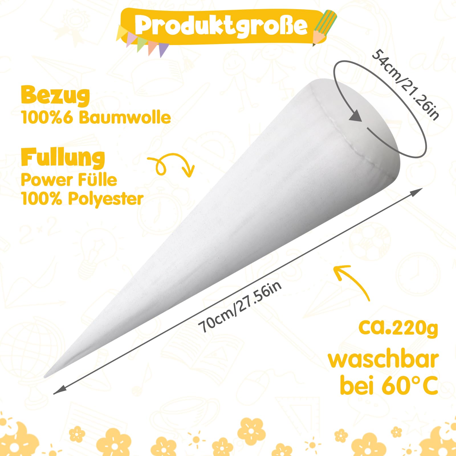 GADITIEK Sacchetto per la scuola 85 cm, cuscino vuoto, imbottitura, grandi sacchetti per cuscini