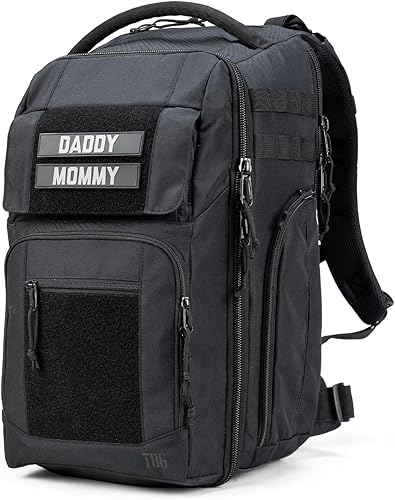 Tactical Baby Gear Mochila táctica diaria para pañales para papás, incluye cambiador, correas de cochecito, toallitas integradas y bolsa enfriadora