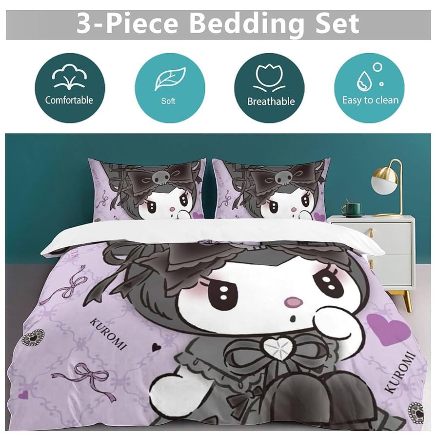 Amazon｜クロミ ちゃん ベッド3点セット 布団カバー シングル 3