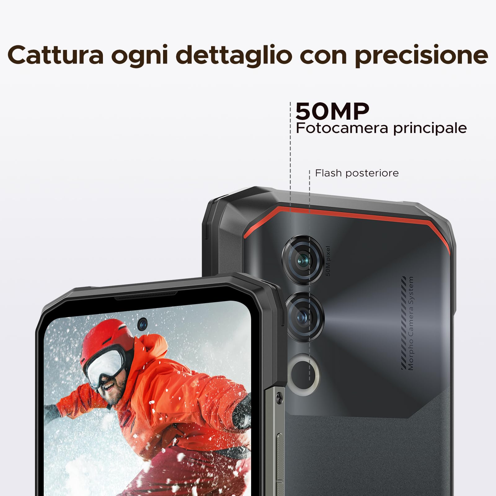 DOOGEE Blade 10 Power Rugged Smartphone Android 16, 10300mAh, 24GB+256GB Telefono Indistruttibile,90Hz 6.6” HD+IPS,50MP+8MP Smartphone Rugged, Triple Card Slot,Fingerprint ID/Face Unlock/NFC/OTG, Nero