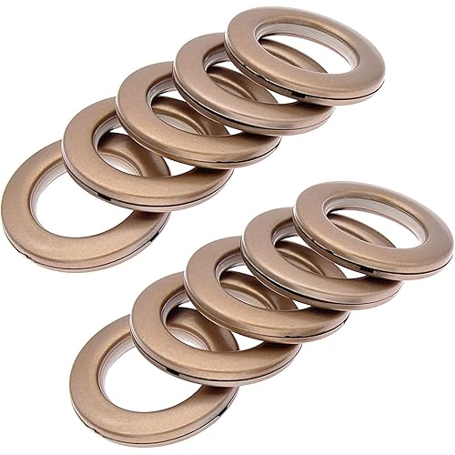 32 Pack Curtain Grommet, Home Sewing Depot Fast-Set Plastic,Inner Diameter 1-9/16"(40mm) Curtain Eyelet Rings Nanoscale Low Noise Roman Ring (Brown)