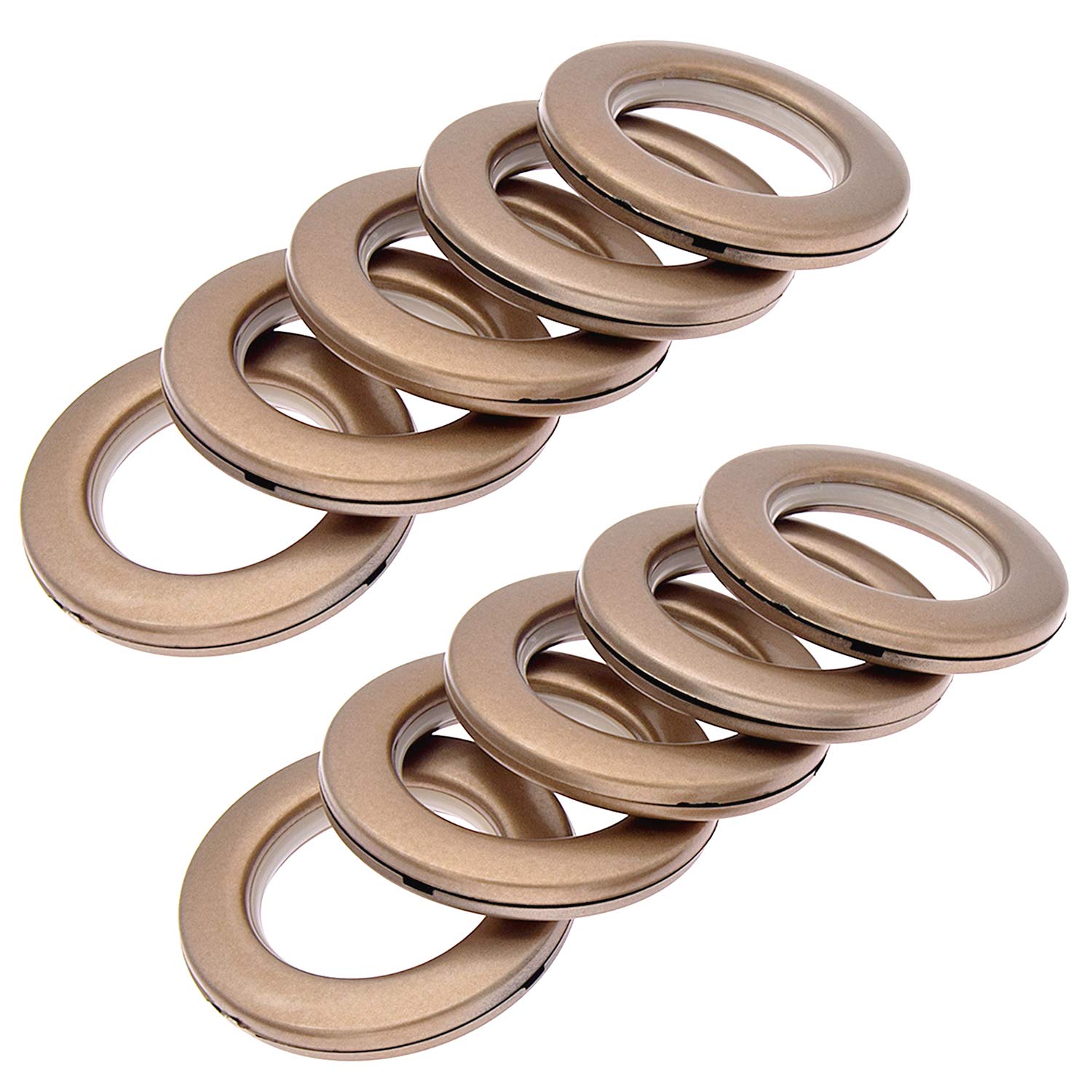 Blackpaistar 32 Pack Curtain Grommet, Home Sewing Depot Fast-Set Plastic,Inner Diameter 1-9/16"(40mm) Curtain Eyelet Rings Nanoscale Low Noise Roman Ring (Brown)