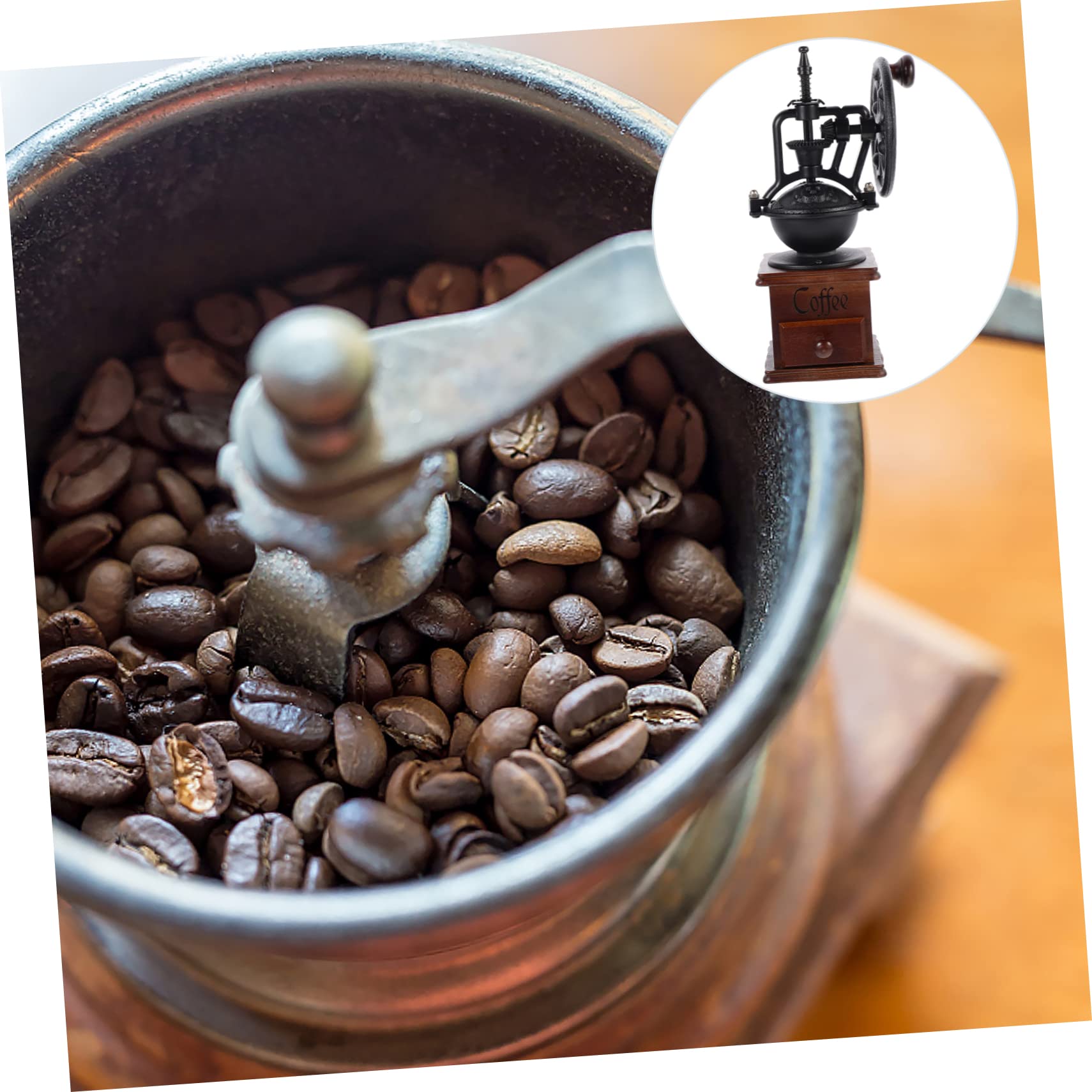 SHOWERORO De Café Manivela Portátil Para Granos De Café y Pimienta Manual De Metal Para Cafetera Casa o Cocina