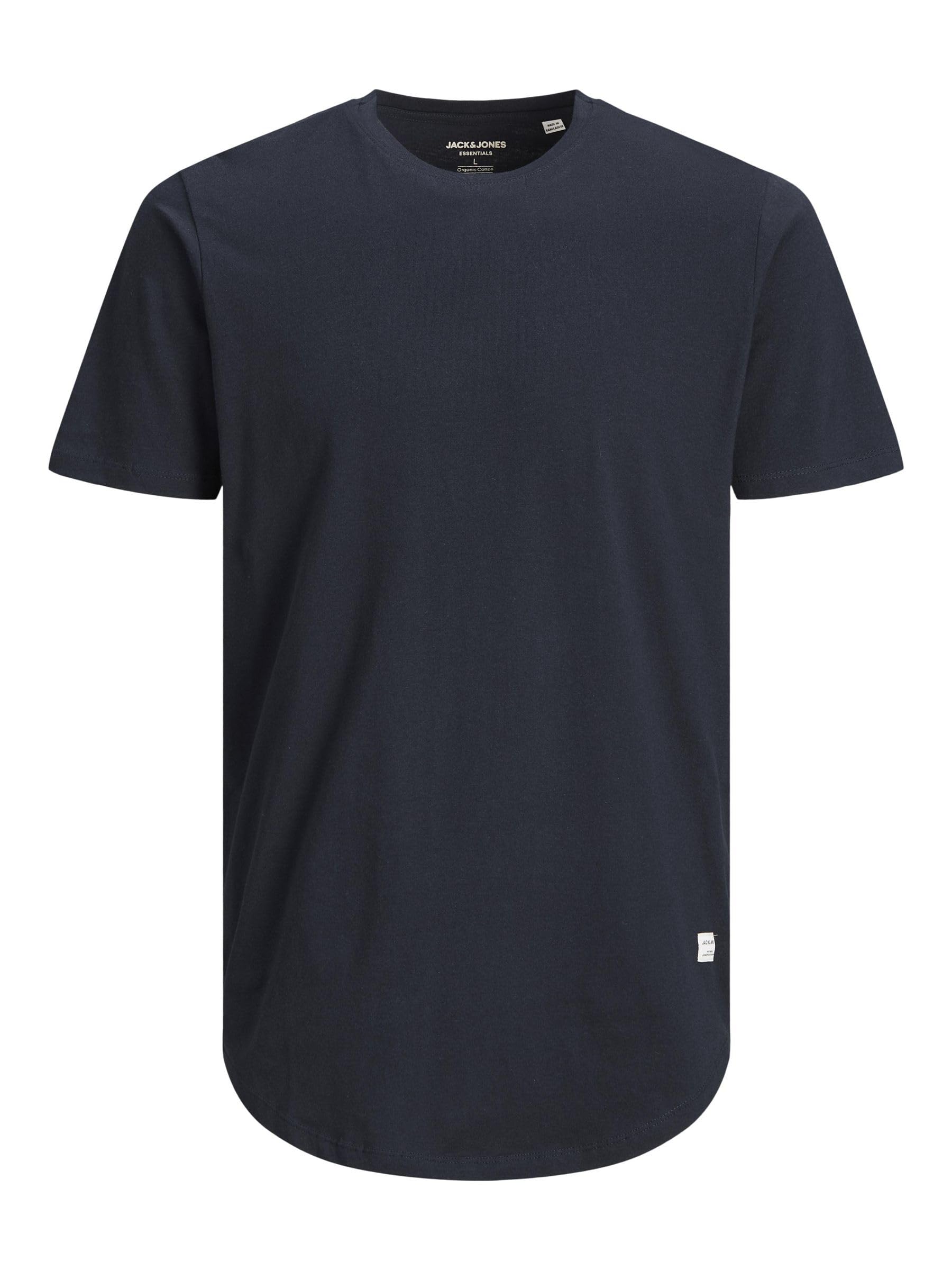 Jack & Jones Men's Bleu T-Shirt Large Size Jjenoa Tee Crew Neck Ps