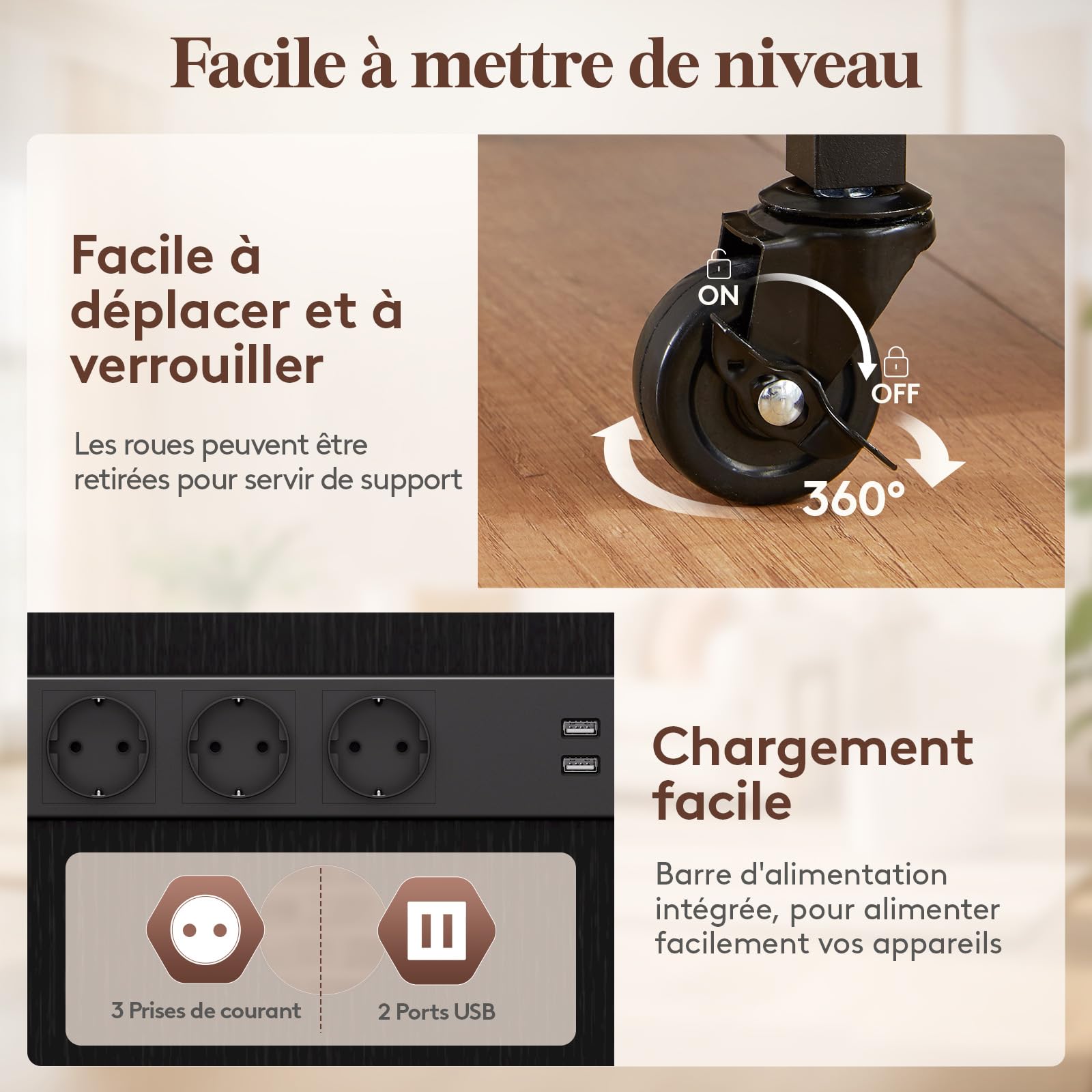 Lifewit Meuble Hifi 4 Niveaux avec Multiprises et Lumières LED, Meuble Vinyle en Bois et Acier, 60 x 55 x 90 cm, Noir
